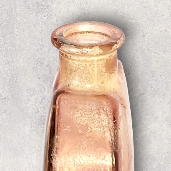 Vidrios De Levante Recycled Glass Bottles Pink & Green Embossed Spain MCM Decor - Picture 6 of 10